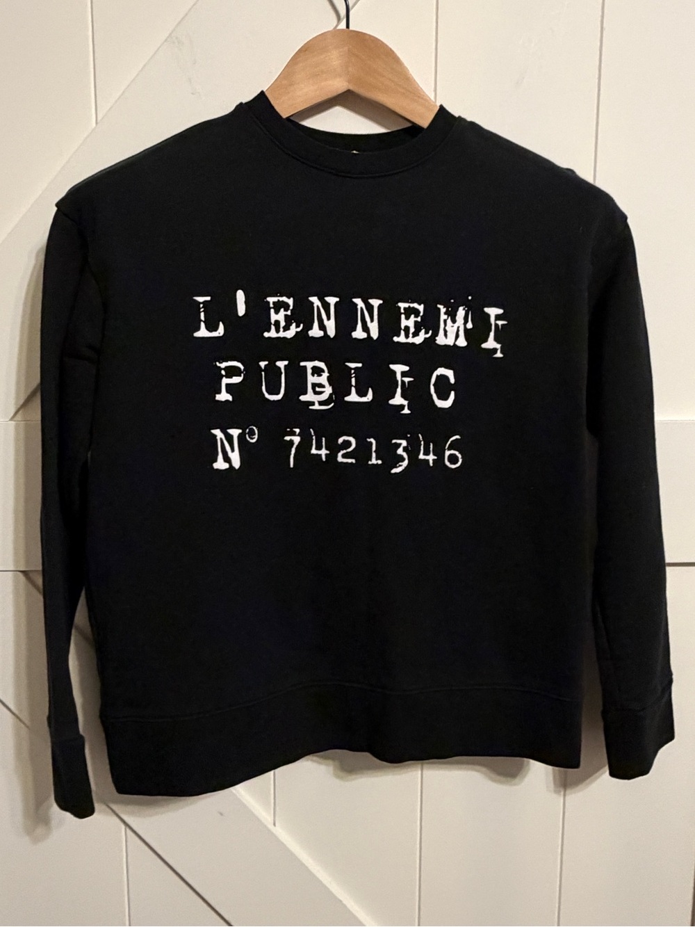 Paris Love Trash L'Ennemi Black Crewneck Sweater Women’s XS